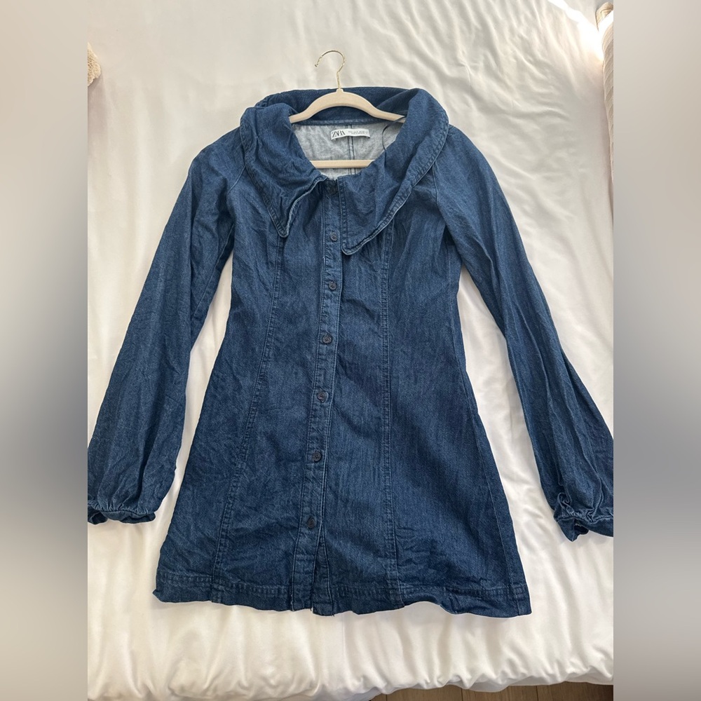 Zara Dark Blue Denim Mini Dress